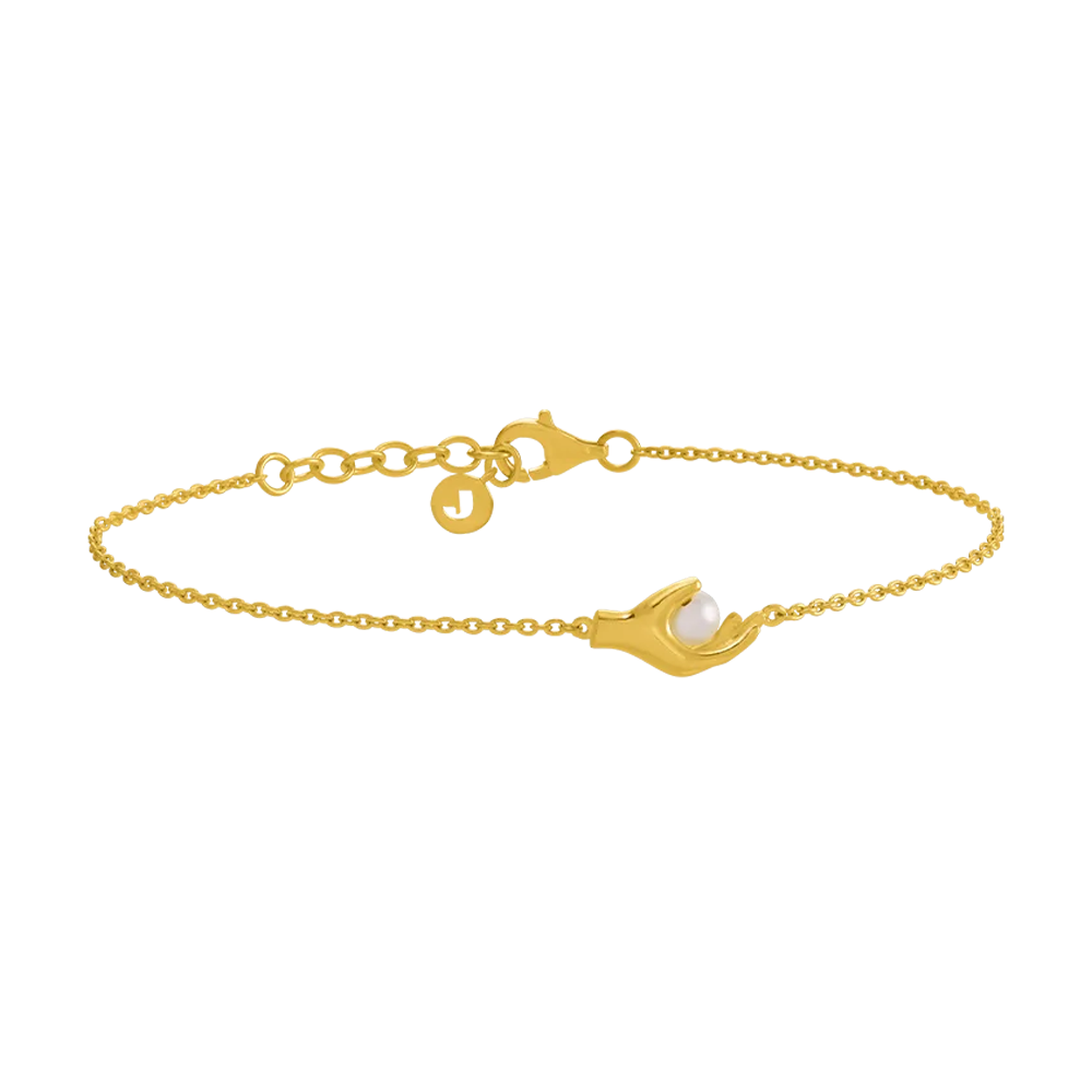 Bracelet Jourdan Bijoux Hélicé, argent 925/1000 doré or jaune et perles de culutre AJF170234B