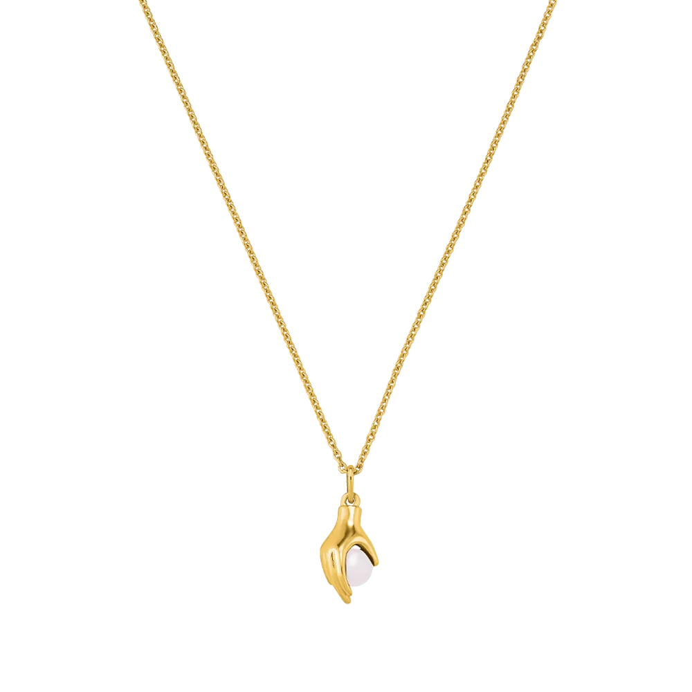 Collier Jourdan Bijoux Hélicé, argent 925/1000 doré or jaune et perles de culutre AJF170237N