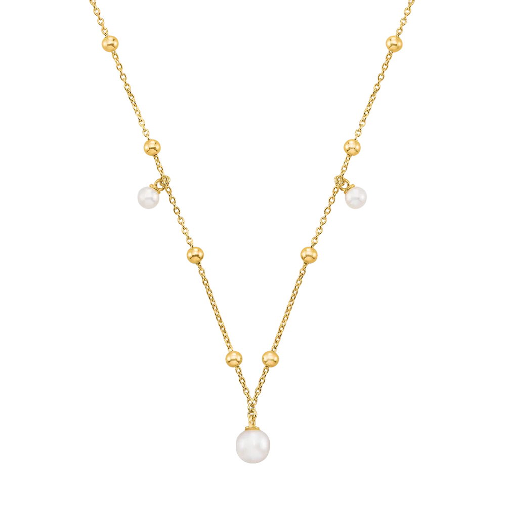 Collier Jourdan Bijoux Aurélia, argent 925/1000 doré or jaune et perles de culutre AJF170206N