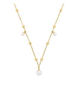 Collier Jourdan Bijoux Aurélia, argent 925/1000 doré or jaune et perles de culutre AJF170206N