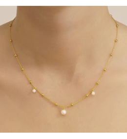 Collier Jourdan Aurélia AJF170206N - Argent Doré & Perles de Culture