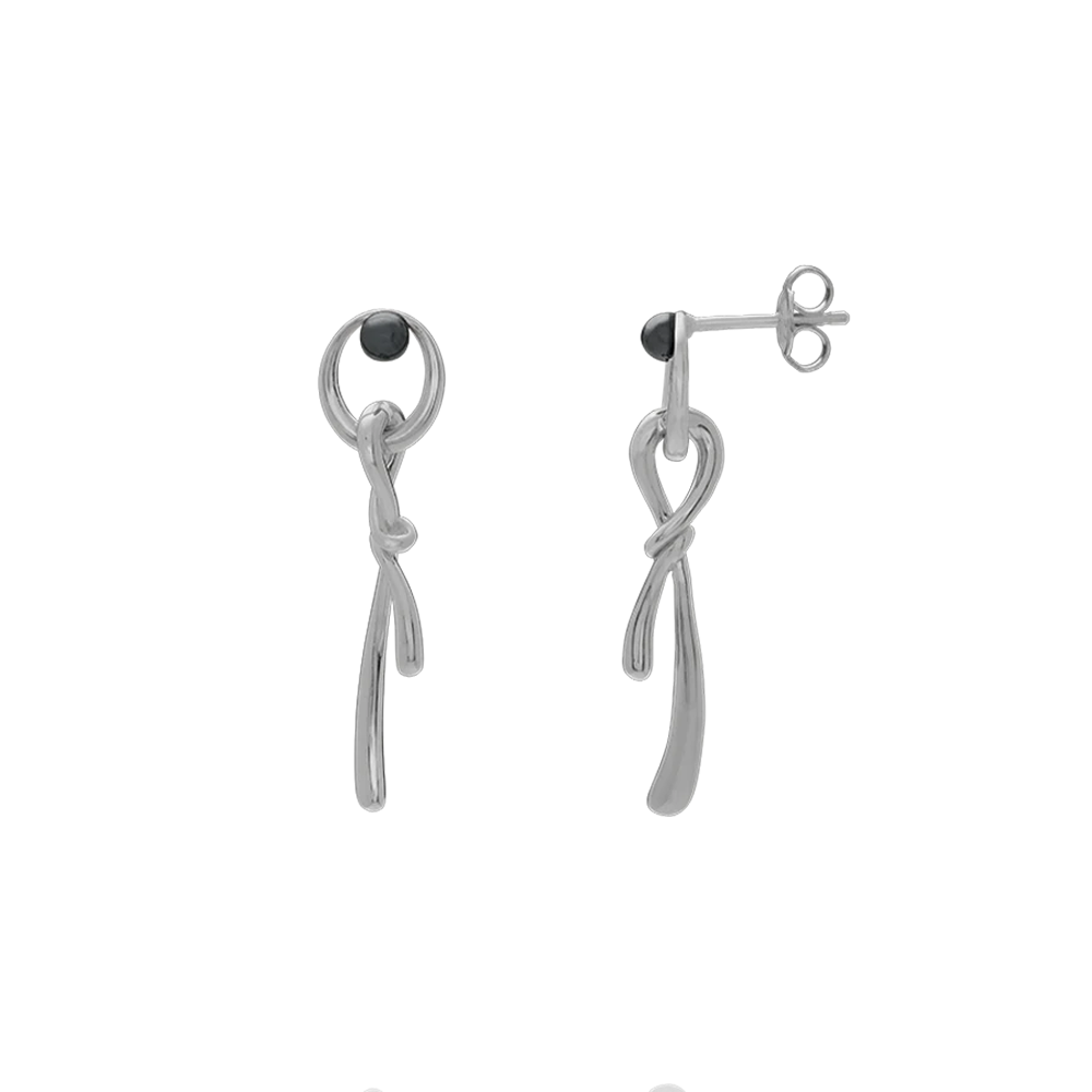 Boucles d'oreilles pendantes Jourdan Bijoux Eterna, argent 925/1000 et Hématite AJF170295E
