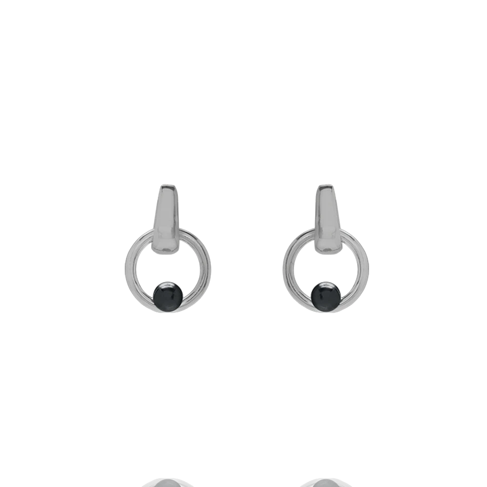 Boucles d'oreilles Jourdan Bijoux Dualia, argent 925/1000 et Hématite AJF170303E