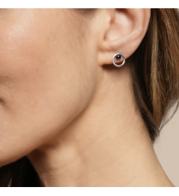 Boucles d'oreilles Jourdan Manea Argent & Hématite - AJF170314E