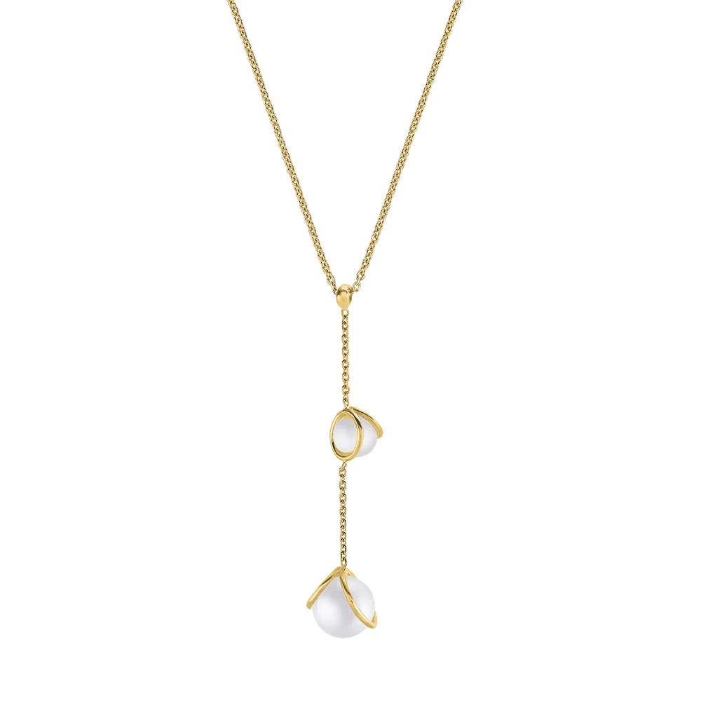 Collier Jourdan Bijoux Lyse, argent 925/1000 doré or jaune et perles de culture, AJF210134N