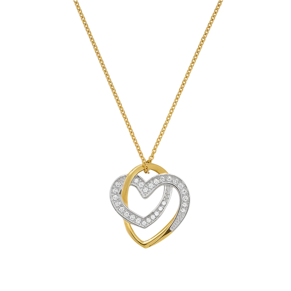 Collier Jourdan Bijoux Roxane, argent 925/1000 doré or jaune et oxydes de zirconium, AMK 054