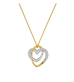 Collier Jourdan Bijoux Roxane, argent 925/1000 doré or jaune et oxydes de zirconium, AMK 054