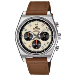 Montre CASIO EDIFICE chrnographe acier et cuir, EFB-730L-7AVUEF