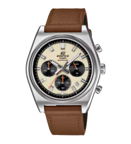 Montre CASIO EDIFICE chrnographe acier et cuir, EFB-730L-7AVUEF