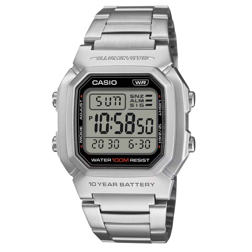 Montre Casio W-800HD-1AVEF - Acier, Étanche & Pile 10 ans