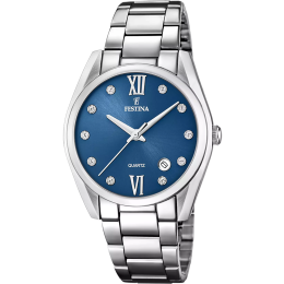 Montre femme Festina boyfriend en acier cadran bleu 16790/C