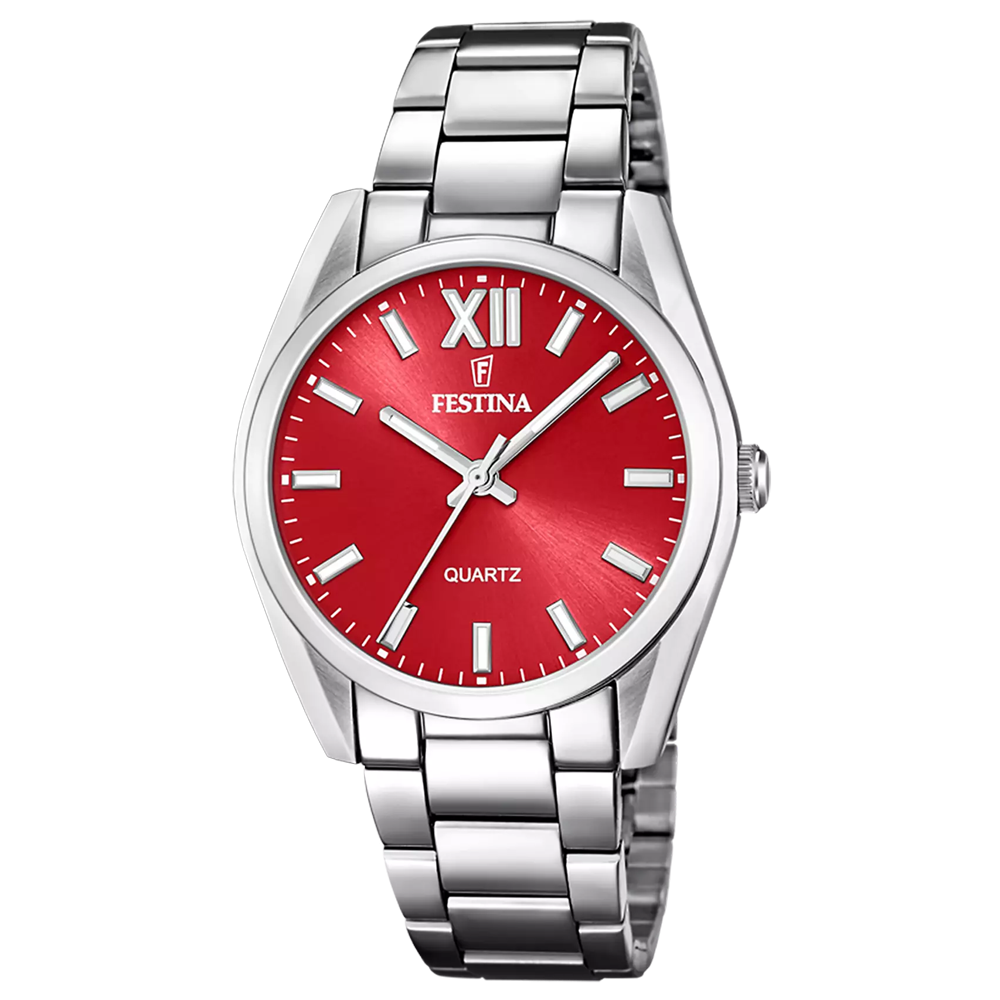 Montre femme Festina Alegria en acier cadran rouge 20622/B