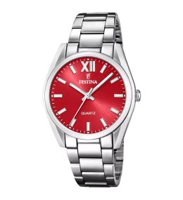 Montre femme Festina Alegria en acier cadran rouge 20622/B