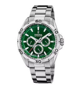 Montre homme Festina multifonctions en acier cadran vert 20623/3