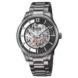 Montre homme Festina Automatique en acier PVD noir cadran squelette 20632/1
