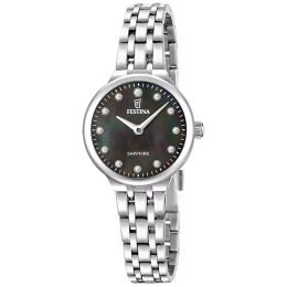 Montre femme Festina Mademoiselle en acier cadran noir 20744/6