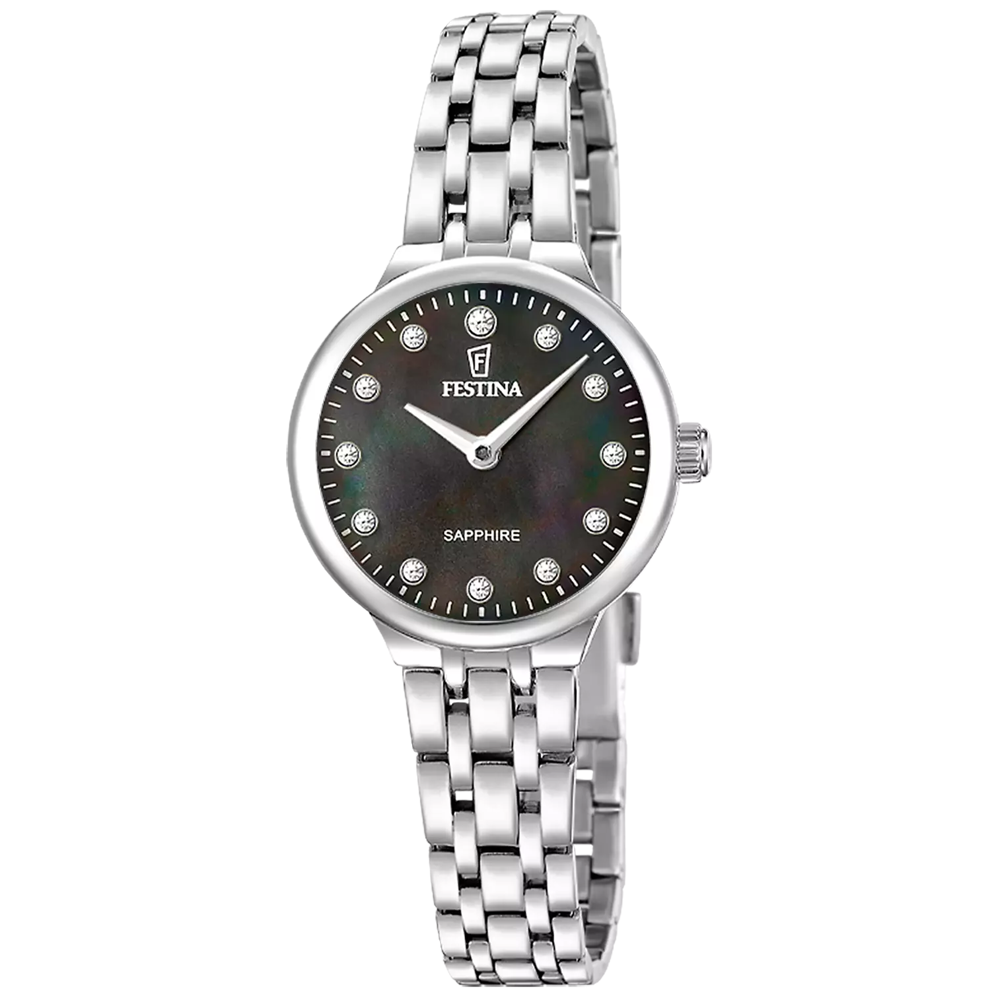 Montre femme Festina Mademoiselle en acier cadran noir 20744/6