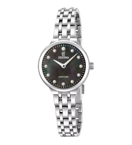 Montre femme Festina Mademoiselle en acier cadran noir 20744/6