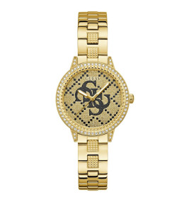 Montre FEMME GUESS G Lace en acier PVD jaune GW0944L2