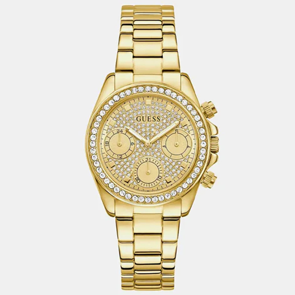 Montre FEMME GUESS Victoria en acier PVD jaune, GW1037L2