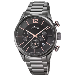 Montre homme LOTUS, chronographe, acier PVD noir 18686/2