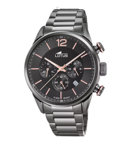 Montre homme LOTUS, chronographe, acier PVD noir 18686/2
