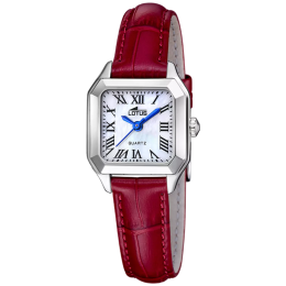 Montre femme LOTUS, Old money rouge, acier et cuir 19035/2