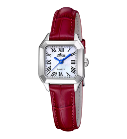 Montre femme LOTUS, Old money rouge, acier et cuir 19035/2