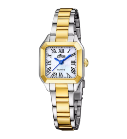 Montre femme LOTUS, Old money argent, acier bicolore 19036/2