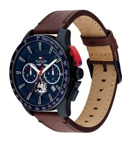 Montre Homme Tommy Hilfiger Bank 1792268 - Chrono Bleu & Cuir