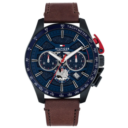 Montre Homme Tommy Hilfiger - Collection Bank - acier et cuir Réf 1792268