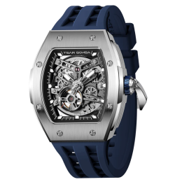 Montre homme Tsar Bomba Elemental collection, Automatique, acier et silicone bleu TB8228A01