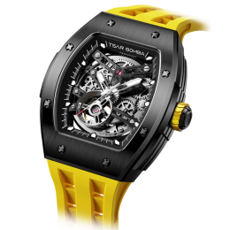 Montre Tsar Bomba TB8228A05 Elemental - Squelette Noir & Jaune