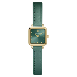 Montre Femme Pierre Lannier NEORA, acier PVD jaune et cuir vert 059H577