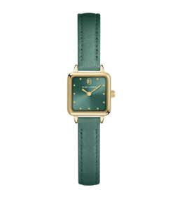 Montre Femme Pierre Lannier NEORA, acier PVD jaune et cuir vert 059H577