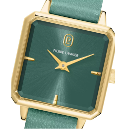 Montre Femme Pierre Lannier Leonor 072J577 - Carrée Dorée & Vert