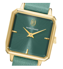 Montre Femme Pierre Lannier Leonor 072J577 - Carrée Dorée & Vert