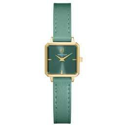 Montre Femme Pierre Lannier LEONOR, acier PVD jaune et cuir vert 072J577