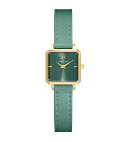 Montre Femme Pierre Lannier LEONOR, acier PVD jaune et cuir vert 072J577