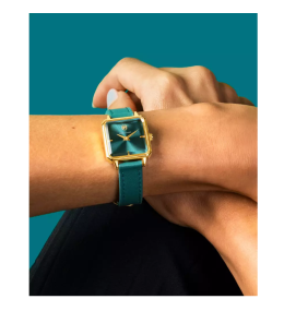 Montre Femme Pierre Lannier Leonor 072J577 - Carrée Dorée & Vert