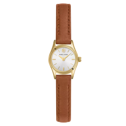 Montre Femme Pierre Lannier Pya, acier PVD jaune et cuir brun 091M524