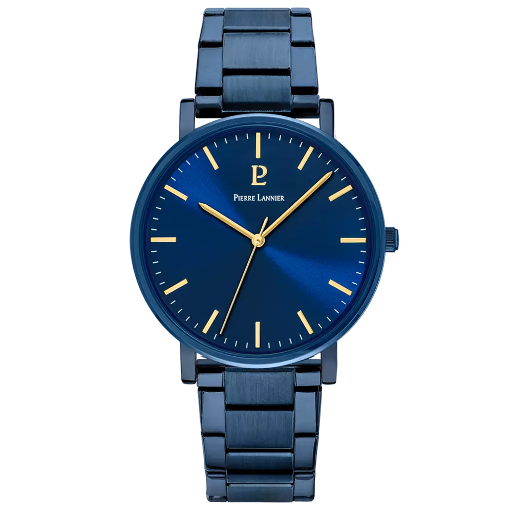 Montre Homme Pierre Lannier ESSENTIAL, acier PVD bleu 252G469