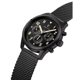 Montre Homme Pierre Lannier Aviateur 258M439 - Multifonction Noir & Or  Meta