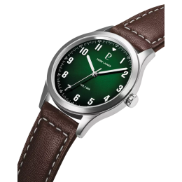 Montre Homme Pierre Lannier Aviateur 260G174 - Vert & Cuir Brun