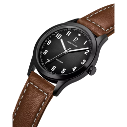 Montre Homme Pierre Lannier Aviateur 261K434 - Noir & Cuir Brun