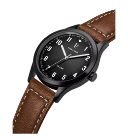 Montre Homme Pierre Lannier Aviateur 261K434 - Noir & Cuir Brun