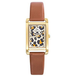 Montre Femme GO Analogique Aiguilles, cuir marron et cadran léopard esprit sauvage 699633