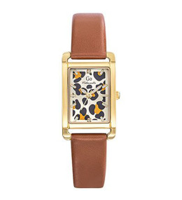 Montre Femme GO Analogique Aiguilles, cuir marron et cadran léopard esprit sauvage 699633
