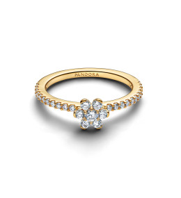 Bague Pandora Fleur Scintillante - Métal Doré à l'Or Jaune 585/1000