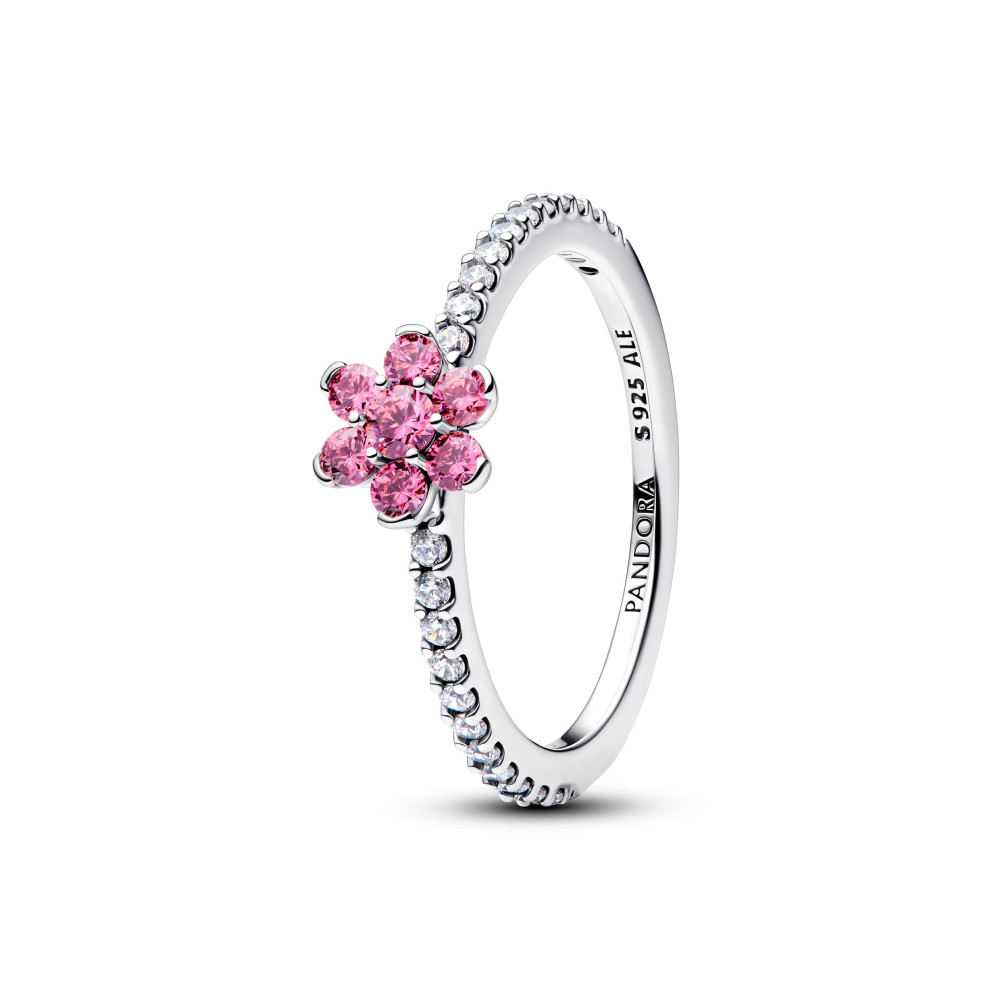 Bague Pandora fleur rose scintillante en argent 925/1000, 194499C02